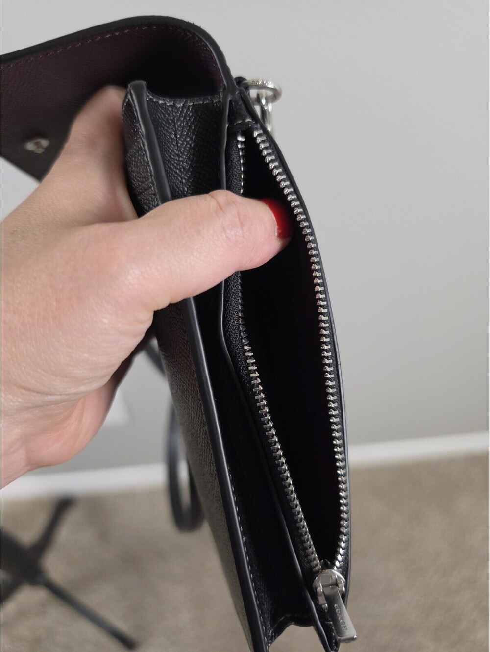 Black Coach Crossbody Badlands Shoulder Bag Leather Purse New - Picture 9 of 15